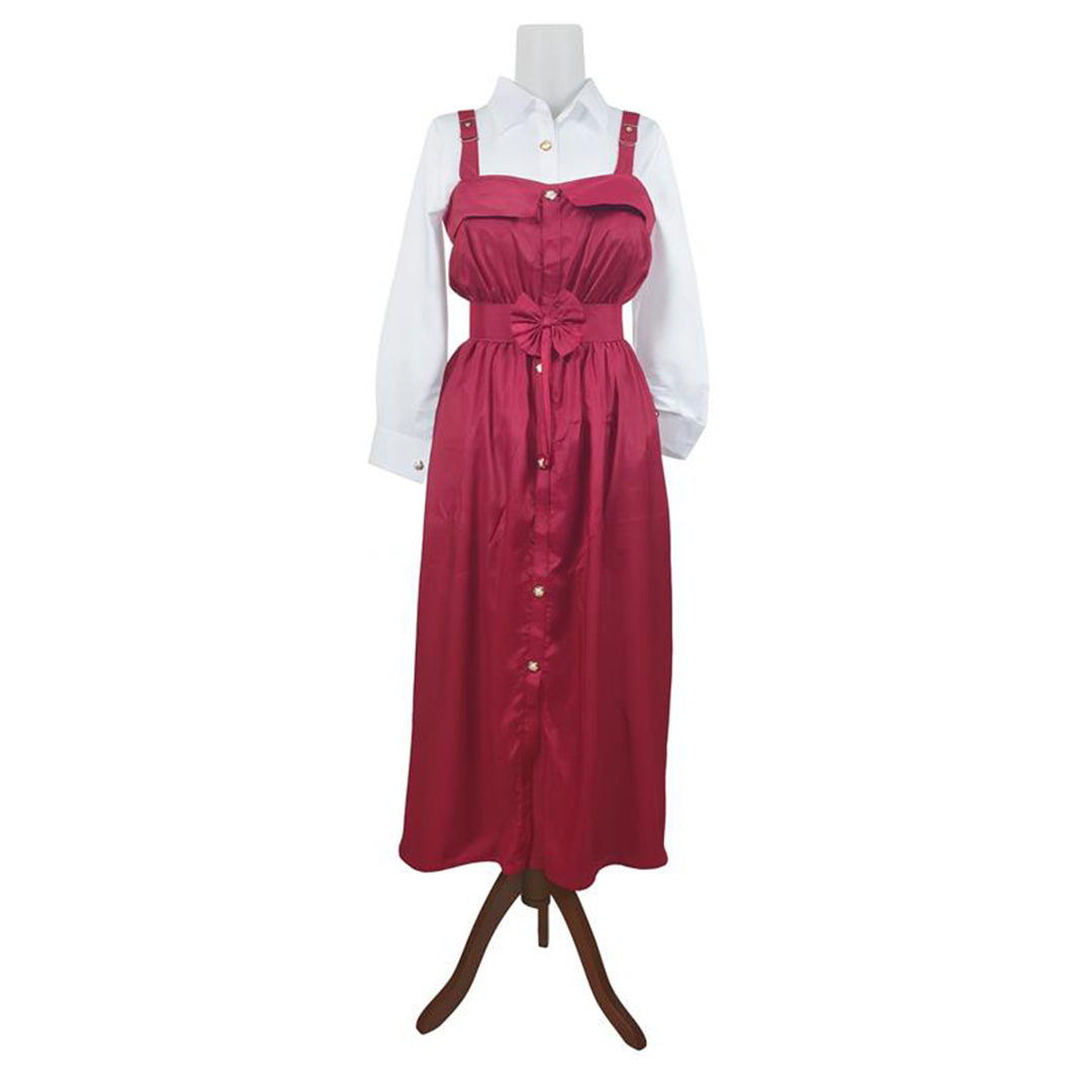 Image of Layered Chic Belted Midi Dress