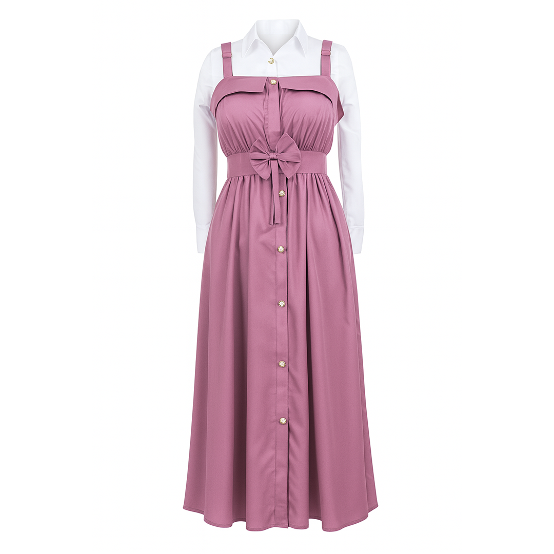 Image of Layered Chic Belted Midi Dress