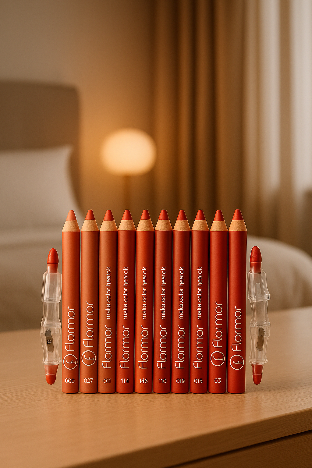 Image of Flormar Matte Lip Pencils – 12-Piece Professional Lip Liner Set