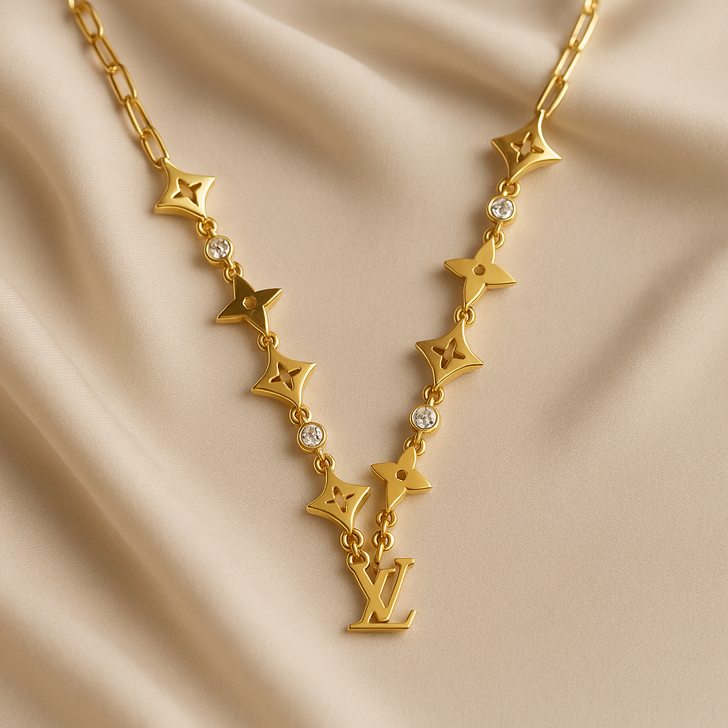 Image of Luxe Monogram Star Charm Necklace