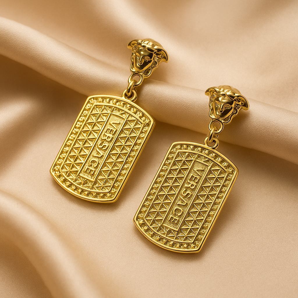 Image of Versace Medusa Icon Drop Earrings
