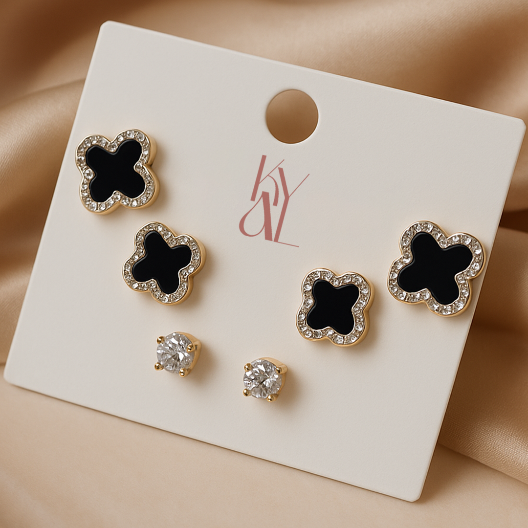 Image of Midnight Bloom Stud Earring Set