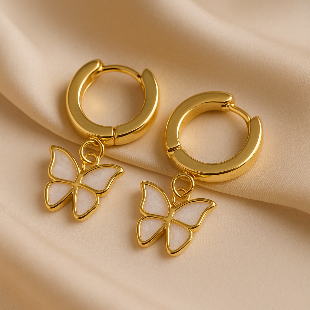 Image of Golden Flutter Hoop Earrings