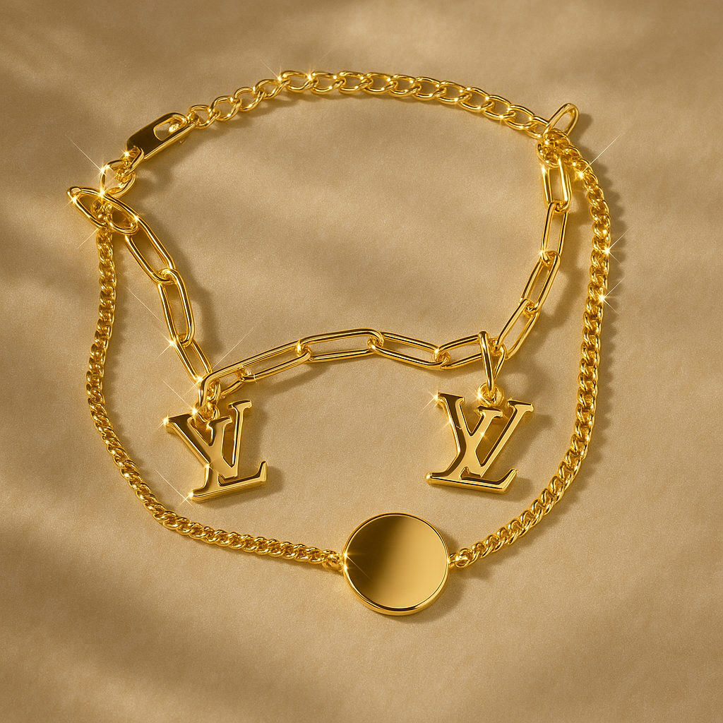 Image of Luxury Gold-Plated Chain Charm Bracelet for Women – Adjustable Fashion Jewellery