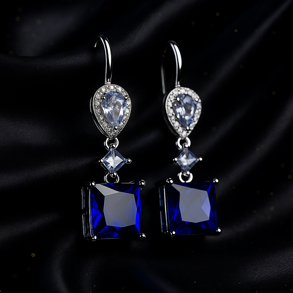 Image of Azure Elegance Dangle Earrings