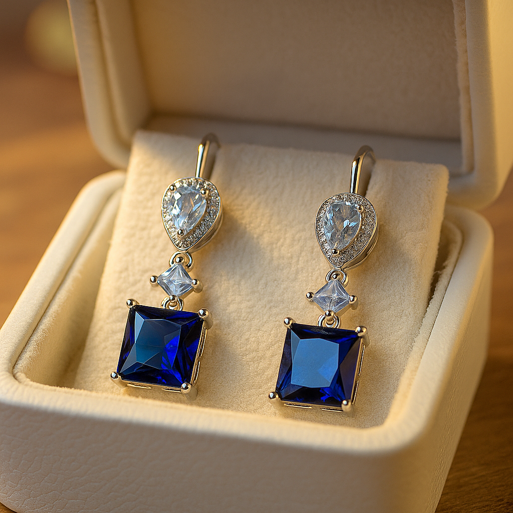 Image of Azure Elegance Dangle Earrings
