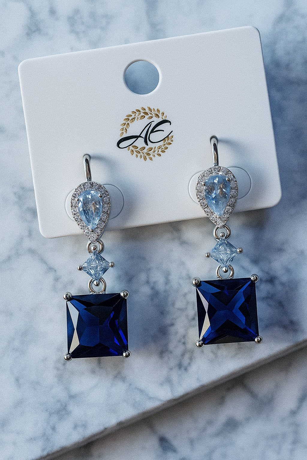 Image of Azure Elegance Dangle Earrings