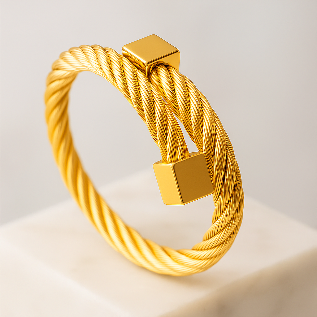 Image of Aurum Cable Twist Cuff Gold