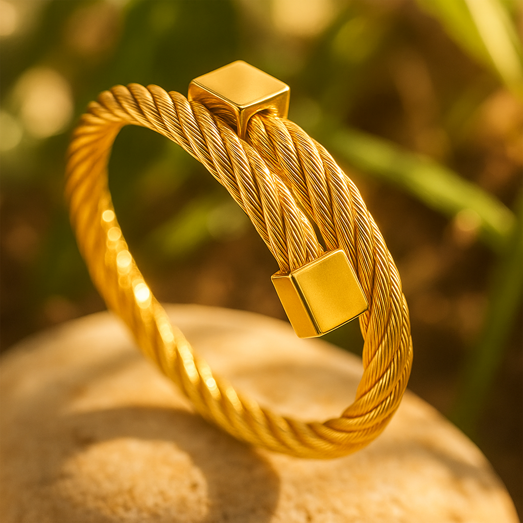 Image of Aurum Cable Twist Cuff Gold