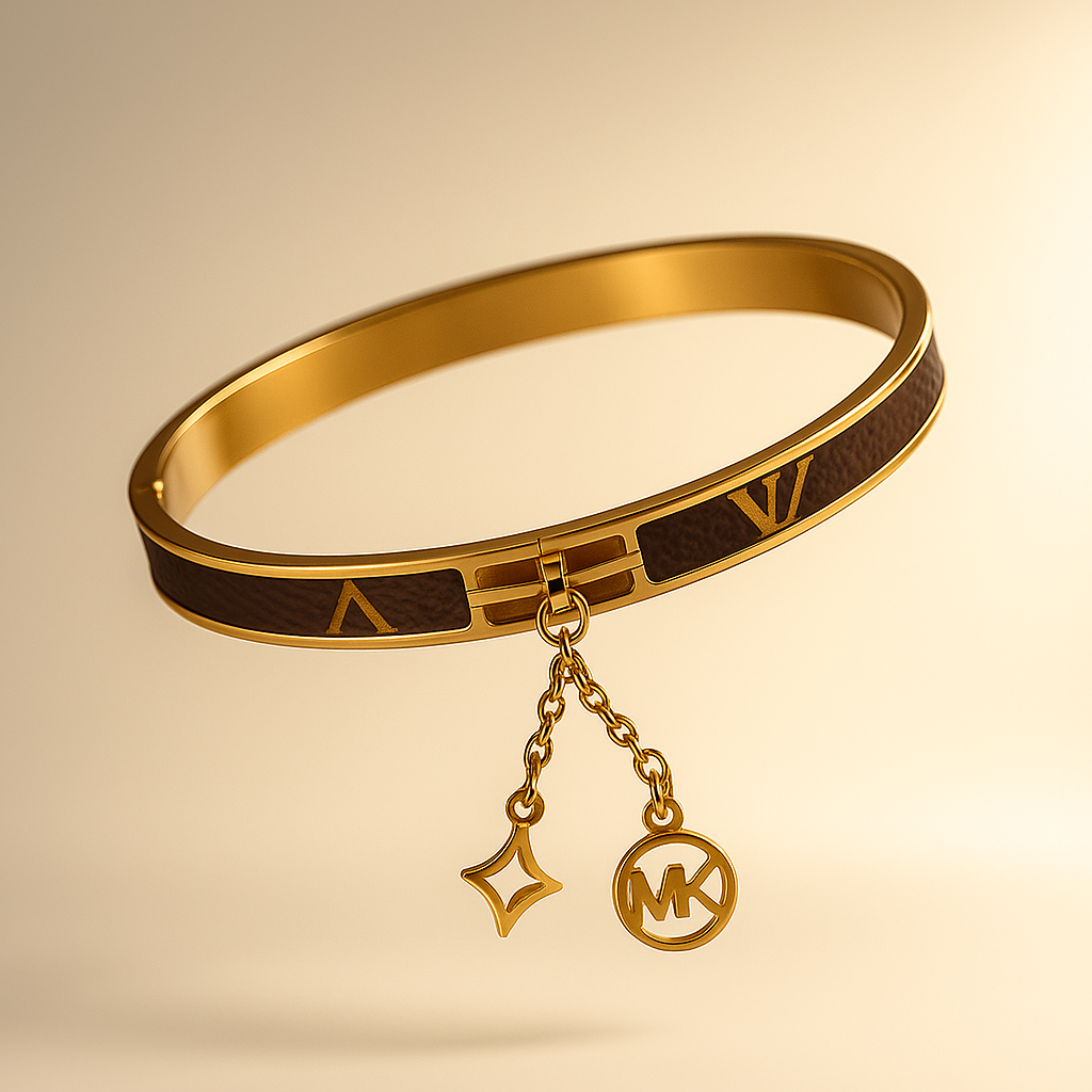 Image of Louis Vuitton x Michael Kors Gold-Tone Bangle with Charms
