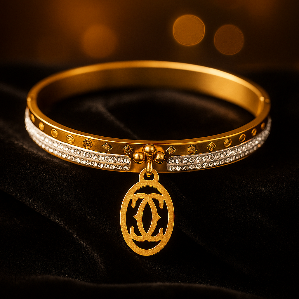 Image of Luxe Emblem Charm Bangle