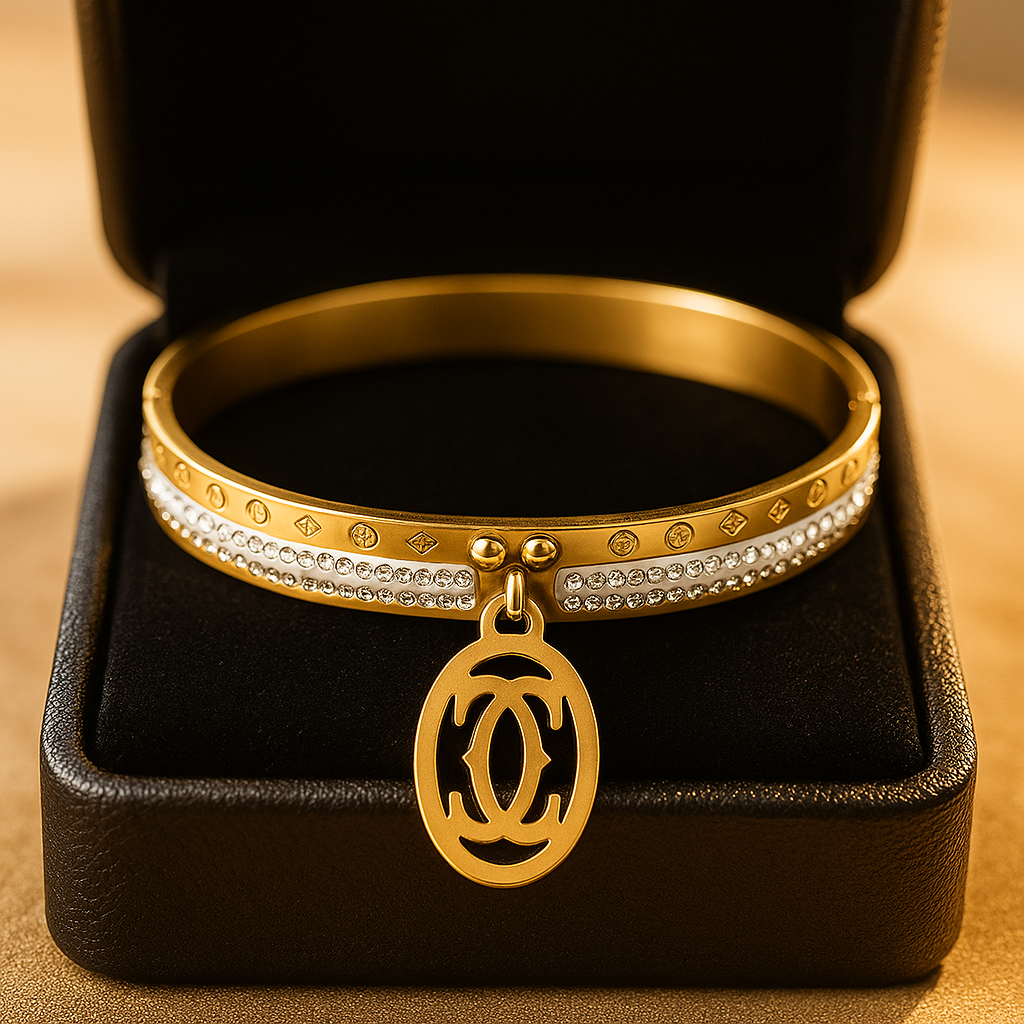 Image of Luxe Emblem Charm Bangle