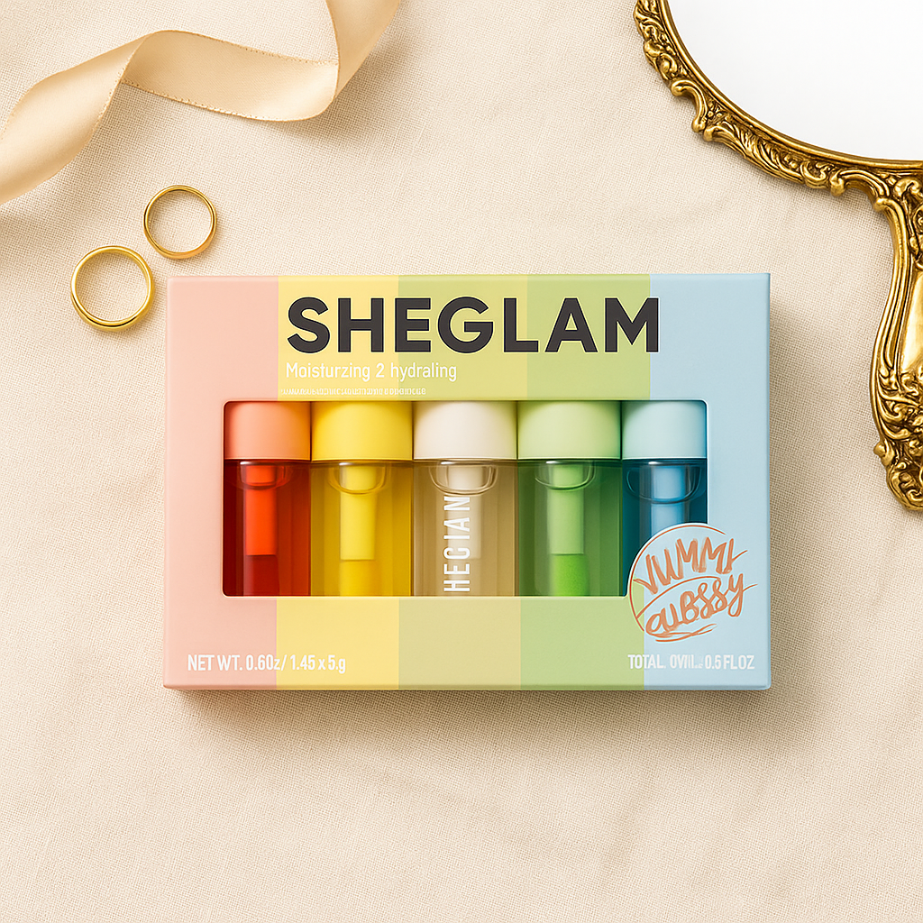 Image of She glam Jelly Wow Hydrating Lip Oil Set – 5-Piece Moisturizing Glossy Lip Oils