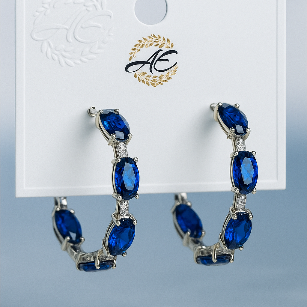 Image of Sapphire Royale Hoop Earrings