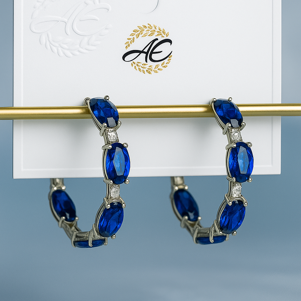 Image of Sapphire Royale Hoop Earrings