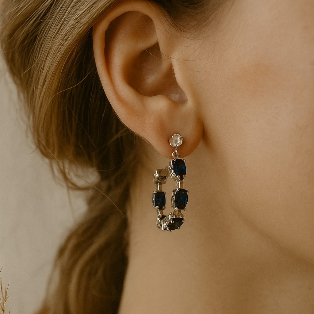 Image of Sapphire Royale Hoop Earrings