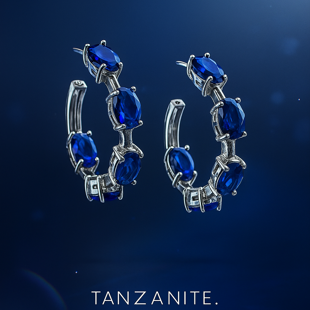 Image of Sapphire Royale Hoop Earrings