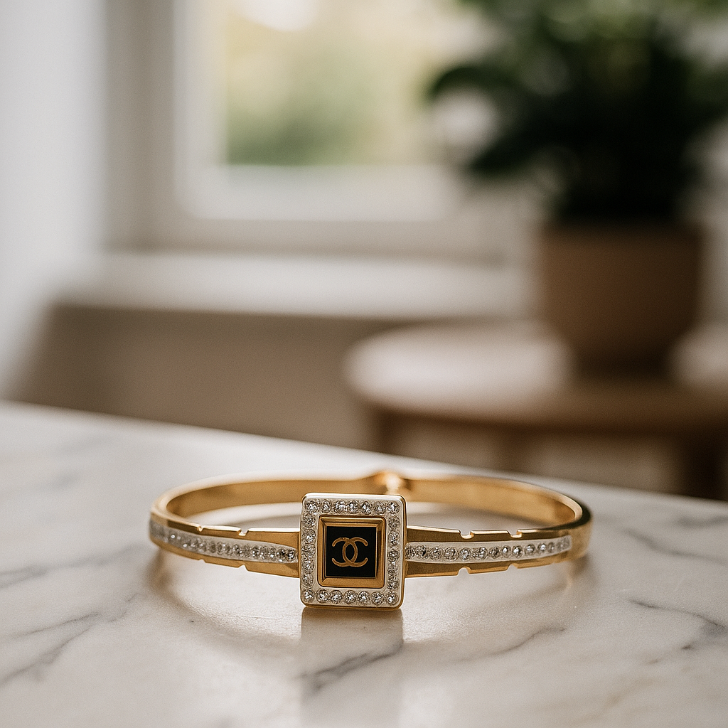 Image of Noir Empress Crystal Bangle