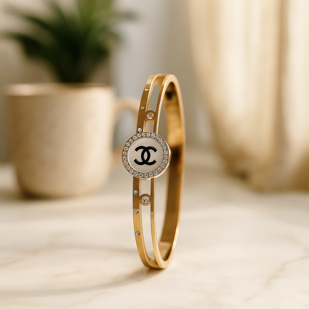 Image of ChicLuxe Emblem Bangle – Gold Edition