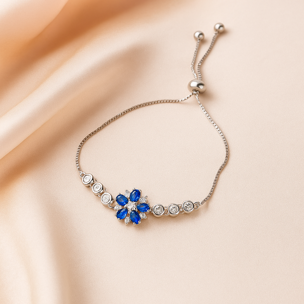 Image of Sapphire Bloom Adjustable Bracelet