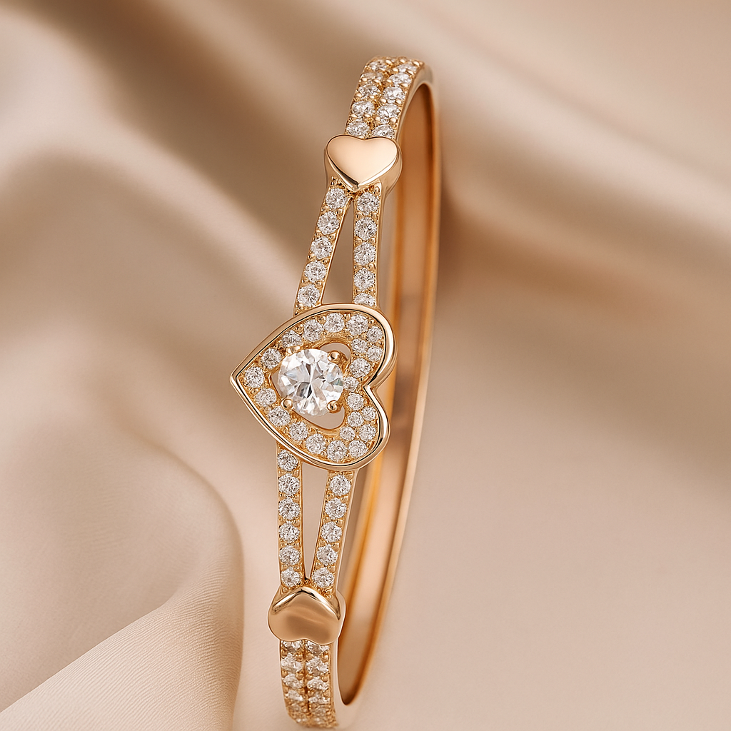 Image of Amoura Diamond Heart Bangle