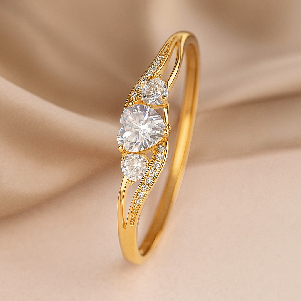 Image of Aurora Heart Diamond Bangle
