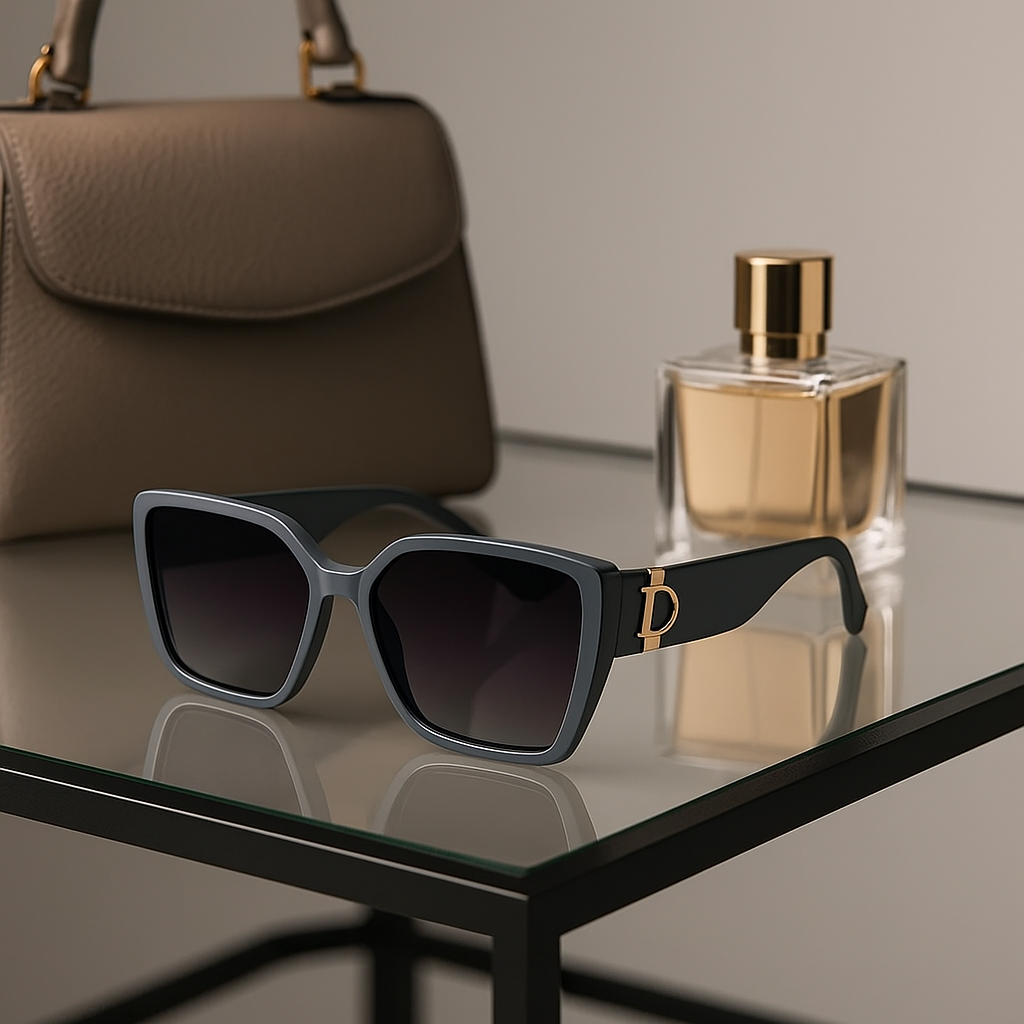 Image of Dior-Inspired Luxury Oversized Square Sunglasses with Signature Packaging