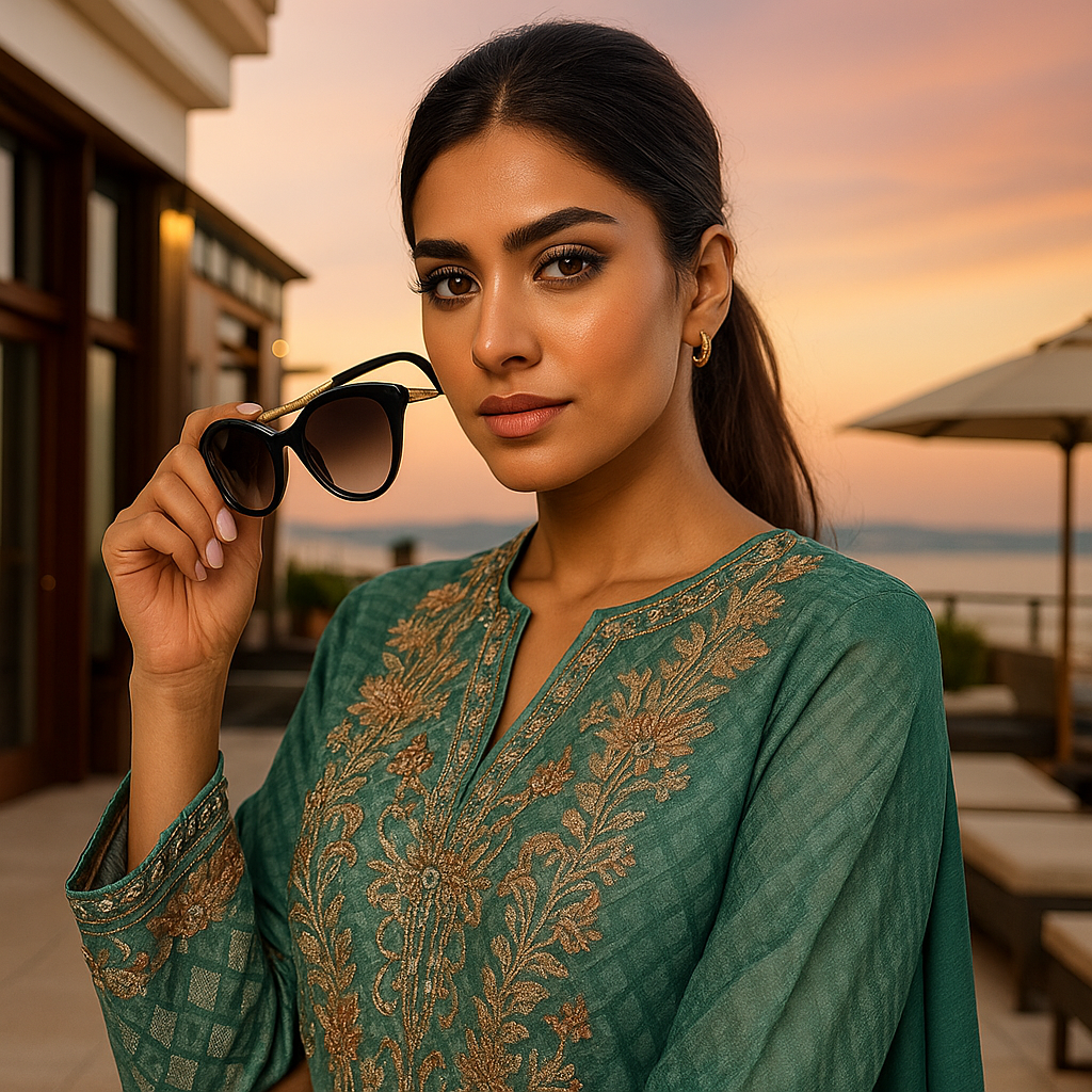 Image of Luxury Cat-Eye Sunglasses – Black Frame with Brown Gradient Lenses | Women’s Fashion Eyewear