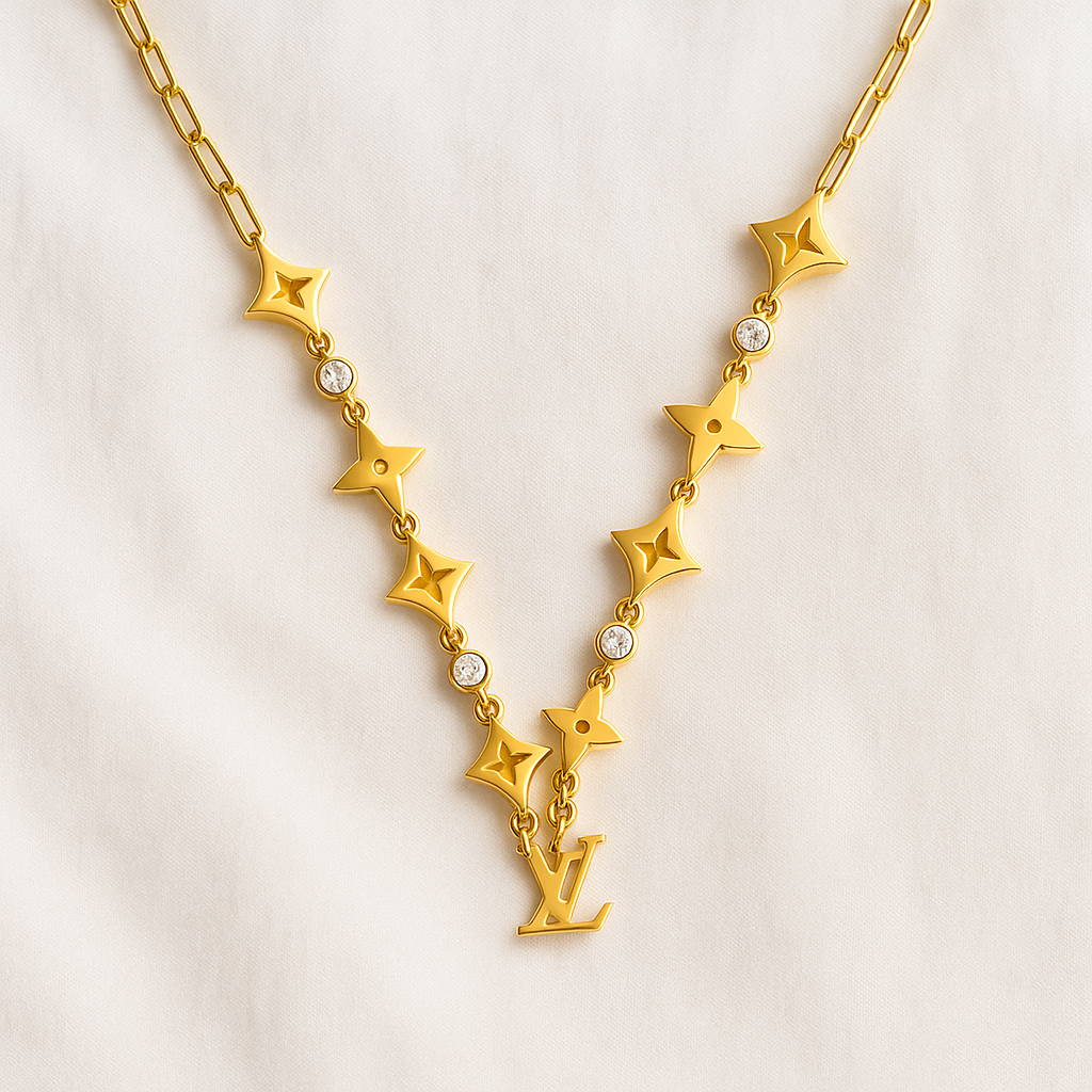 Image of Luxe Monogram Star Charm Necklace