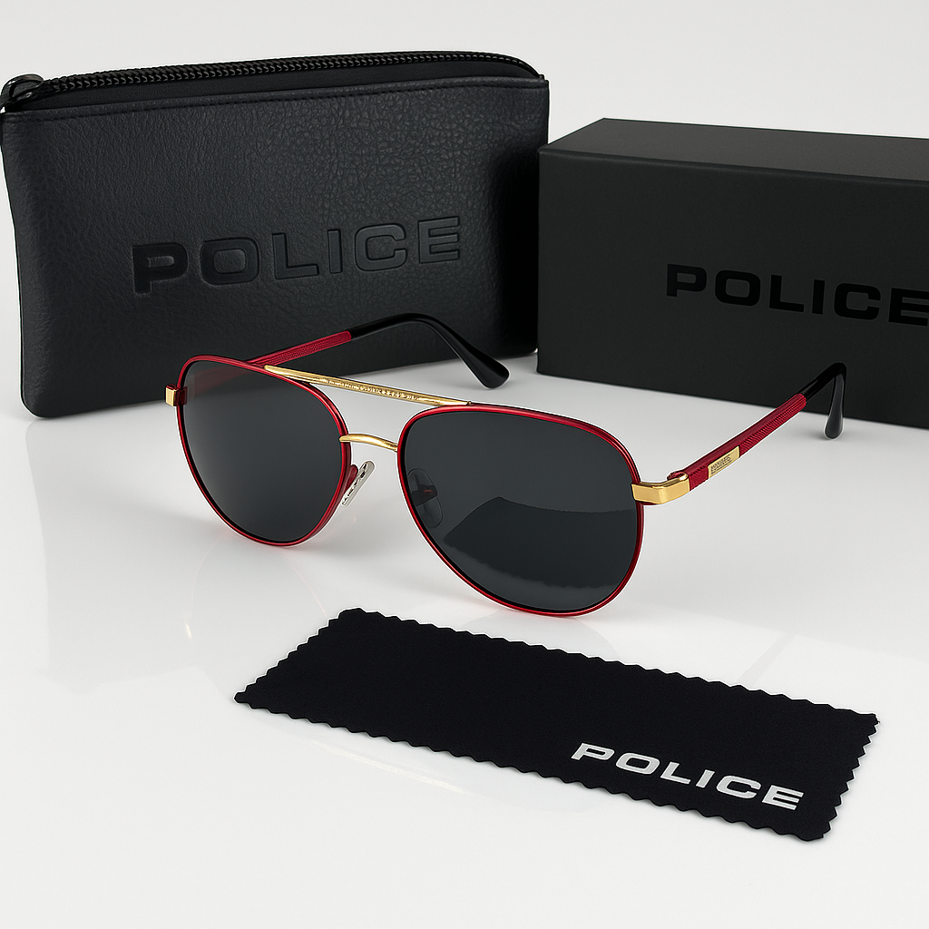 Image of Police-Inspired Premium Aviator Sunglasses