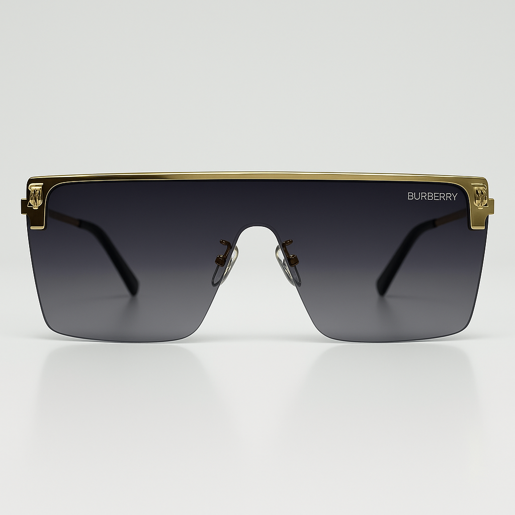 Image of Burberry-Inspired Premium Shield Visor Sunglasses