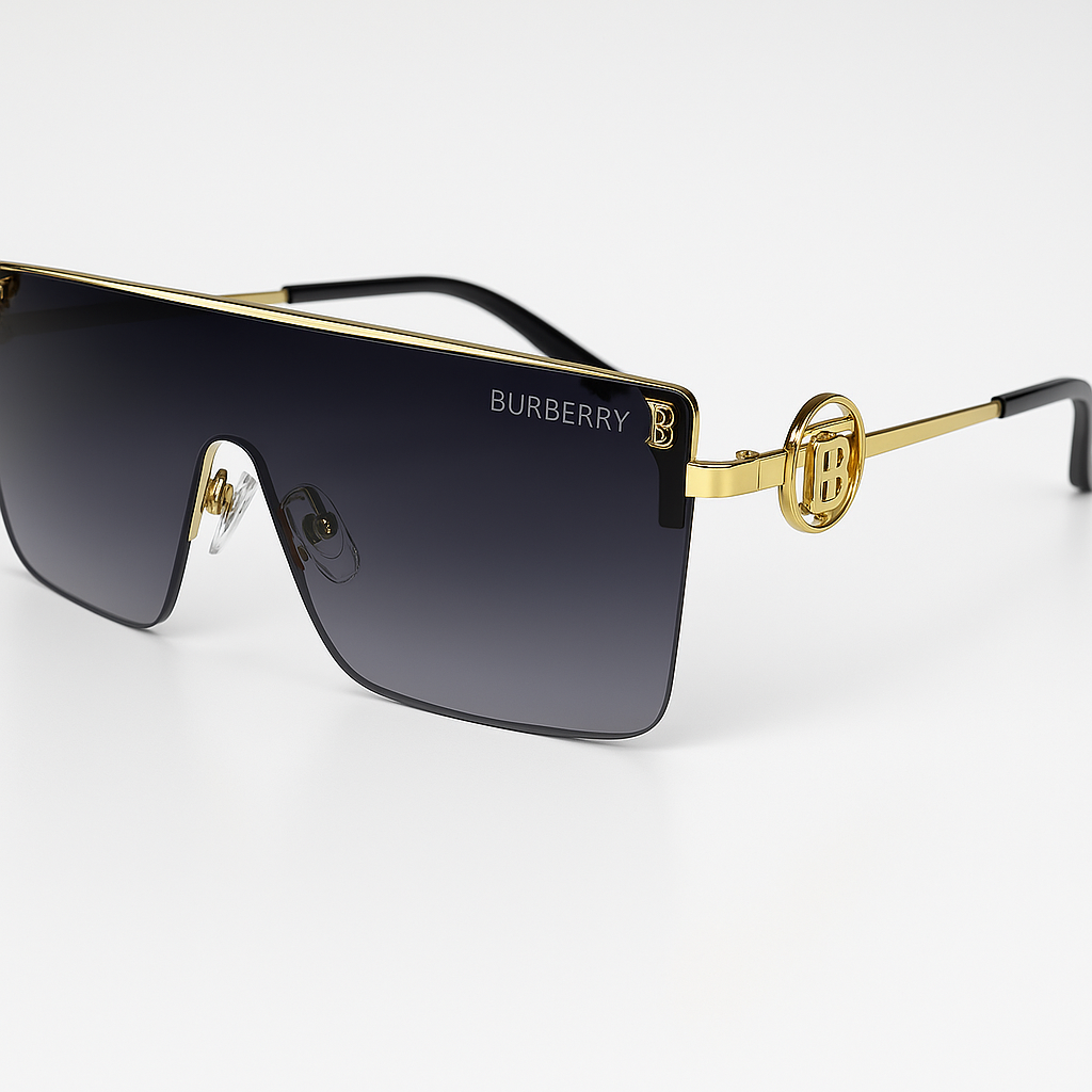 Image of Burberry-Inspired Premium Shield Visor Sunglasses