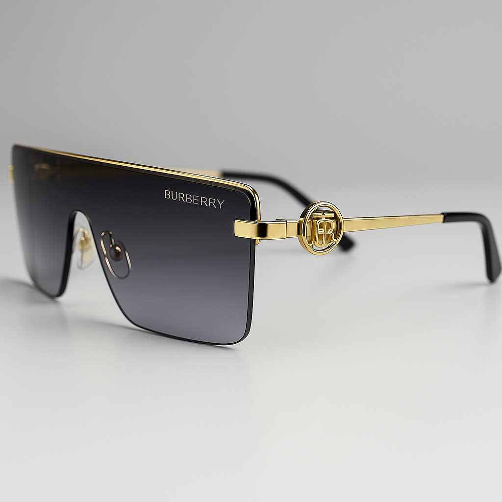 Image of Burberry-Inspired Premium Shield Visor Sunglasses