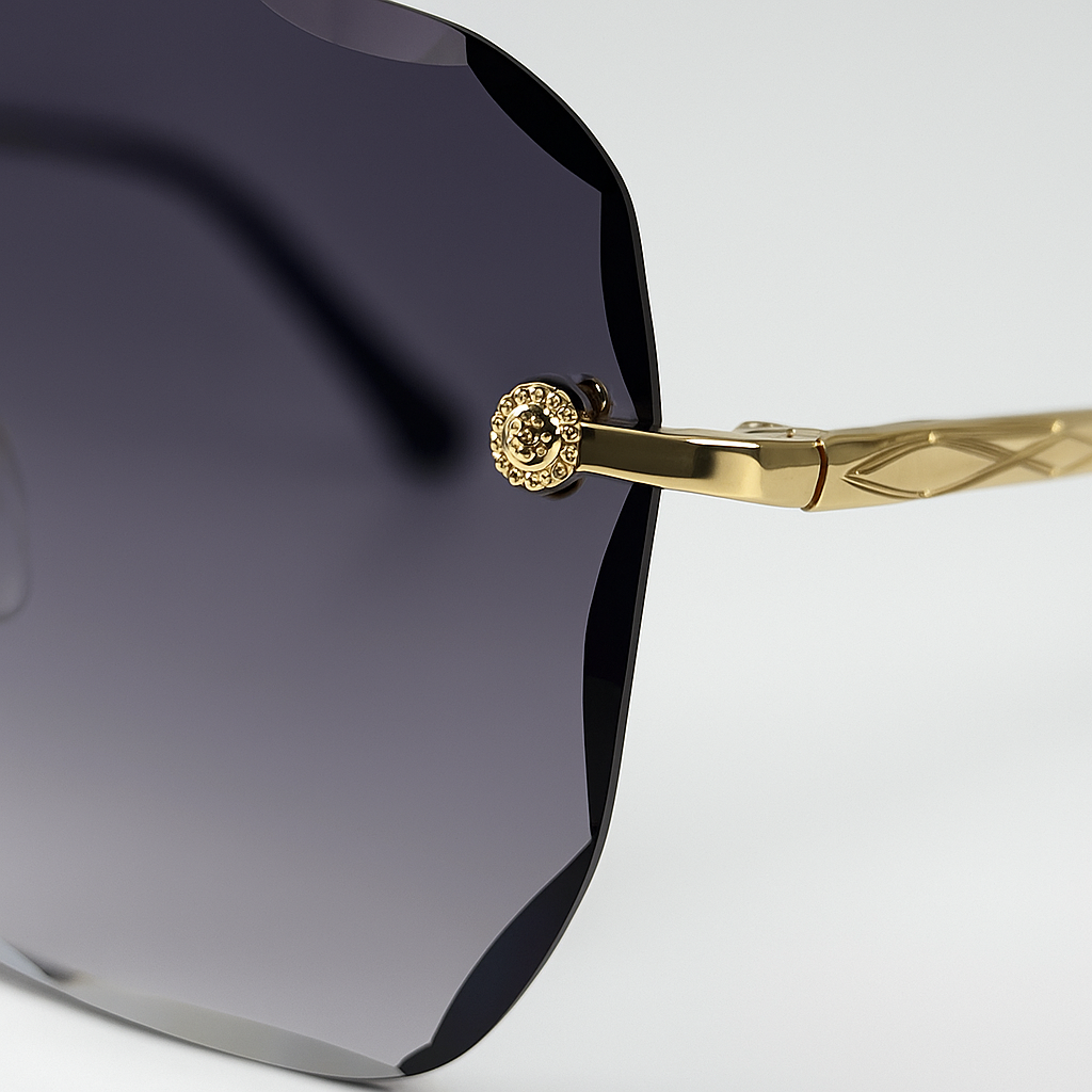 Image of Gucci-Inspired Luxe Rimless Square Sunglasses
