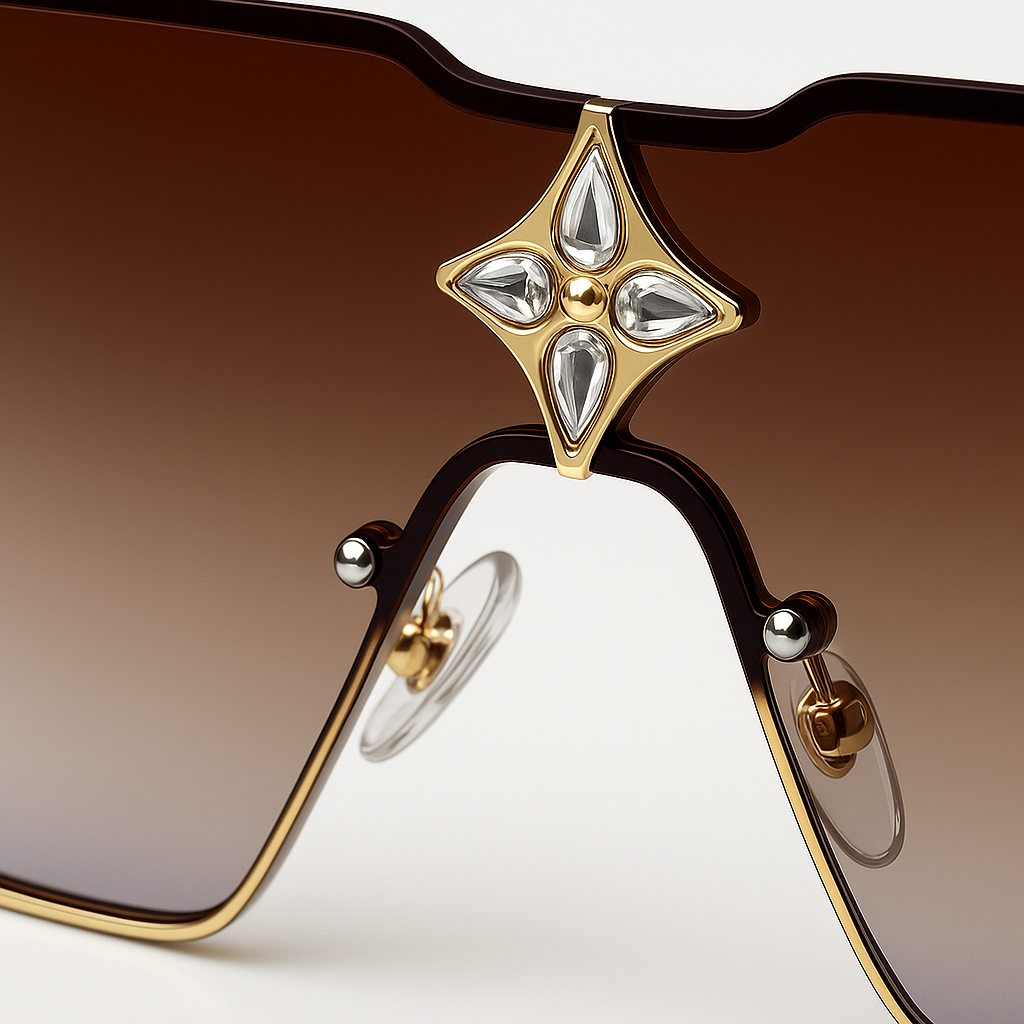 Image of Luxury Oversized Square Sunglasses – Brown-Blue Gradient Lenses | Premium Fashion Eyewear