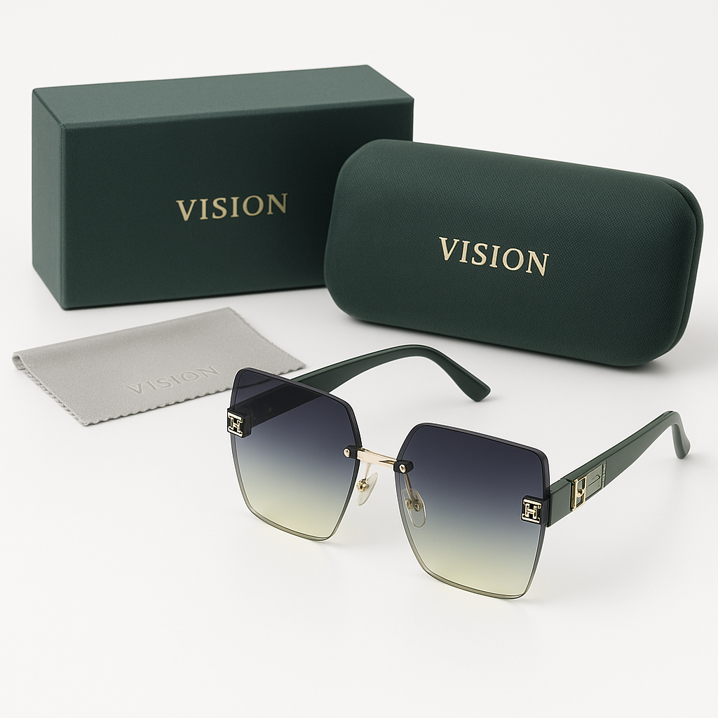 Image of VISION-Inspired Premium Rimless Square Sunglasses