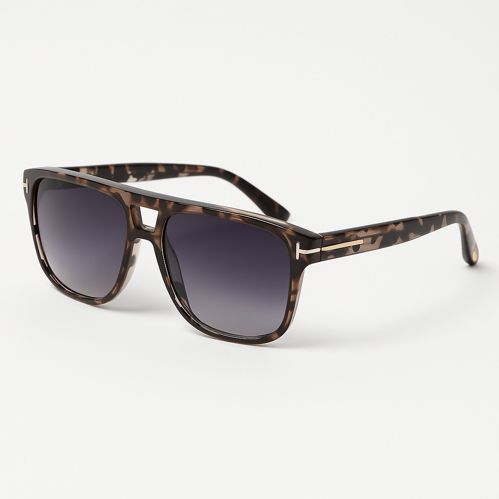 Image of Tom Ford-Inspired Tortoise Shell Square Sunglasses