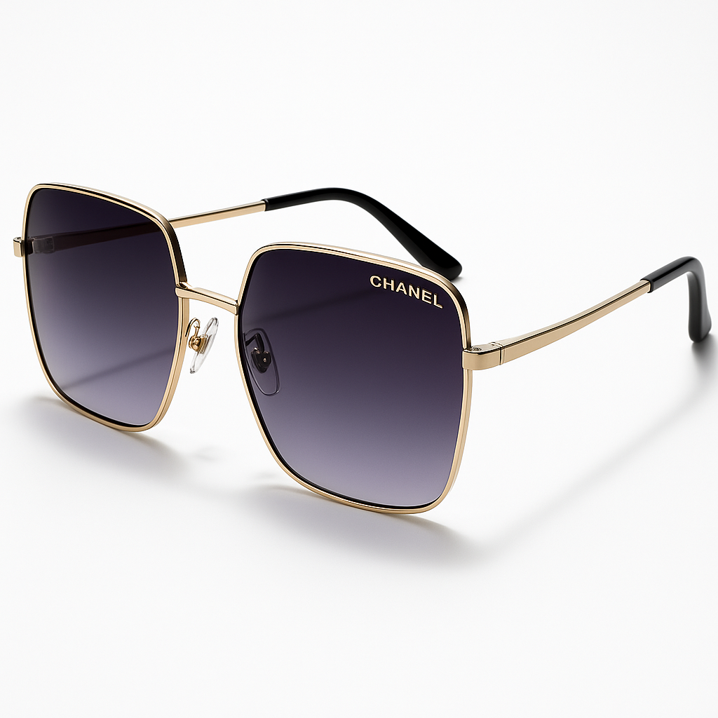 Image of Chanel Iconic Gold Square Sunglasses