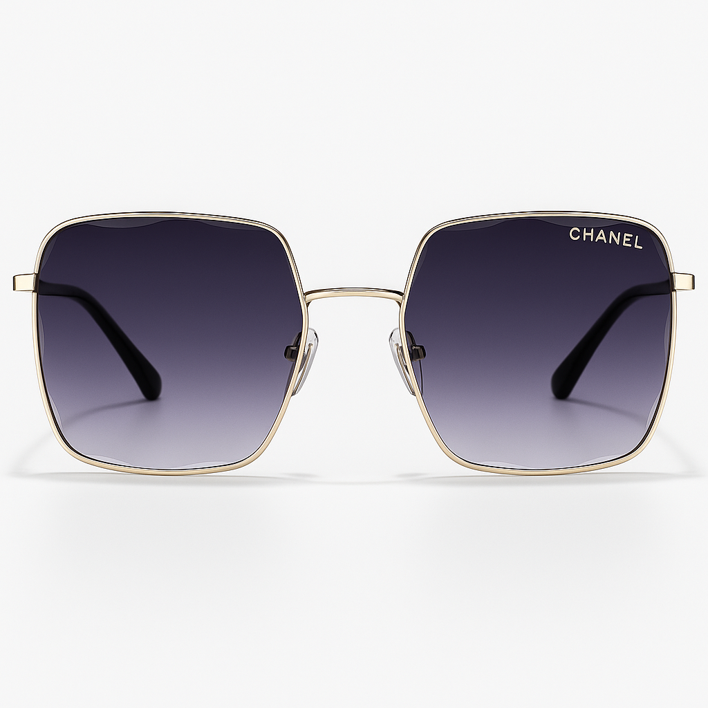 Image of Chanel Iconic Gold Square Sunglasses