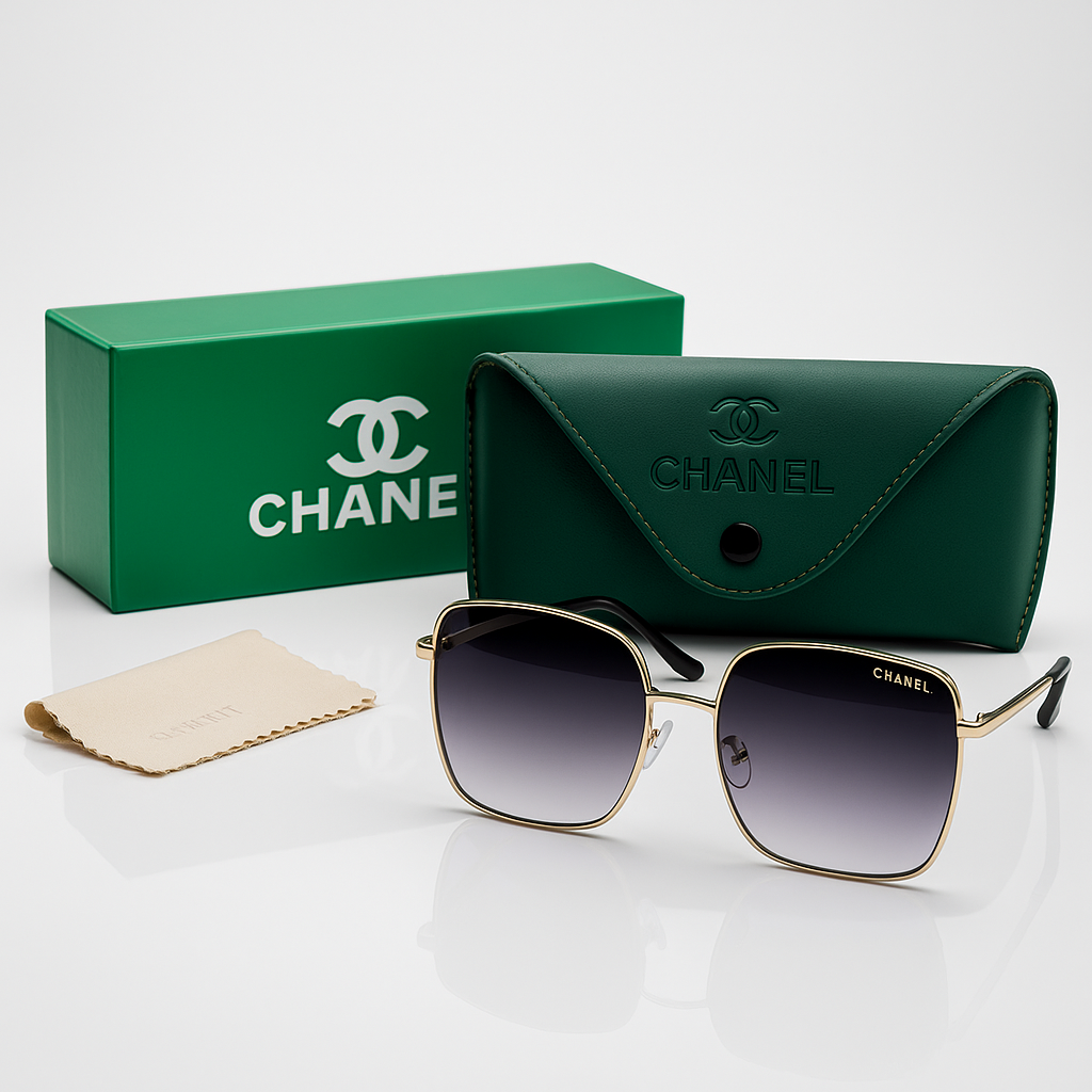 Image of Chanel Iconic Gold Square Sunglasses
