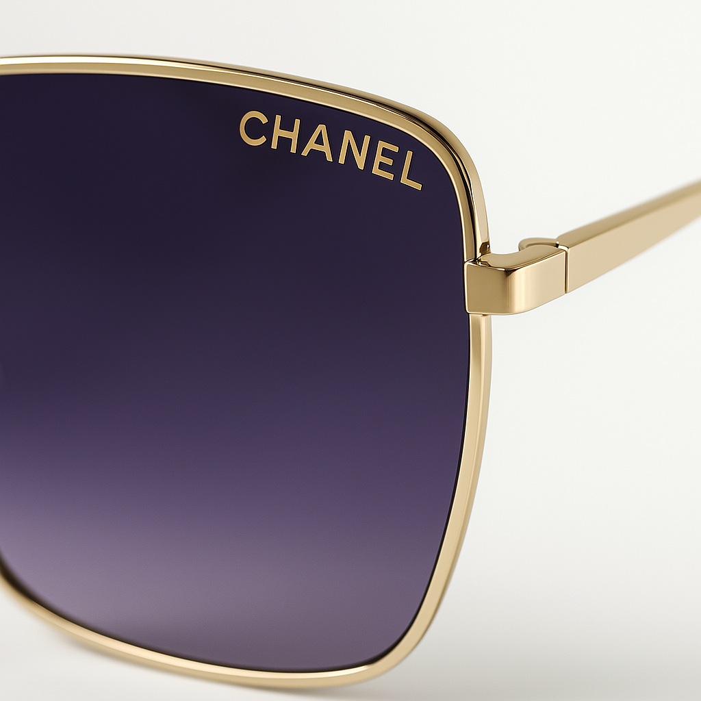 Image of Chanel Iconic Gold Square Sunglasses