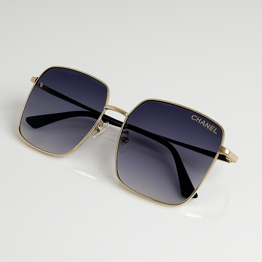 Image of Chanel Iconic Gold Square Sunglasses
