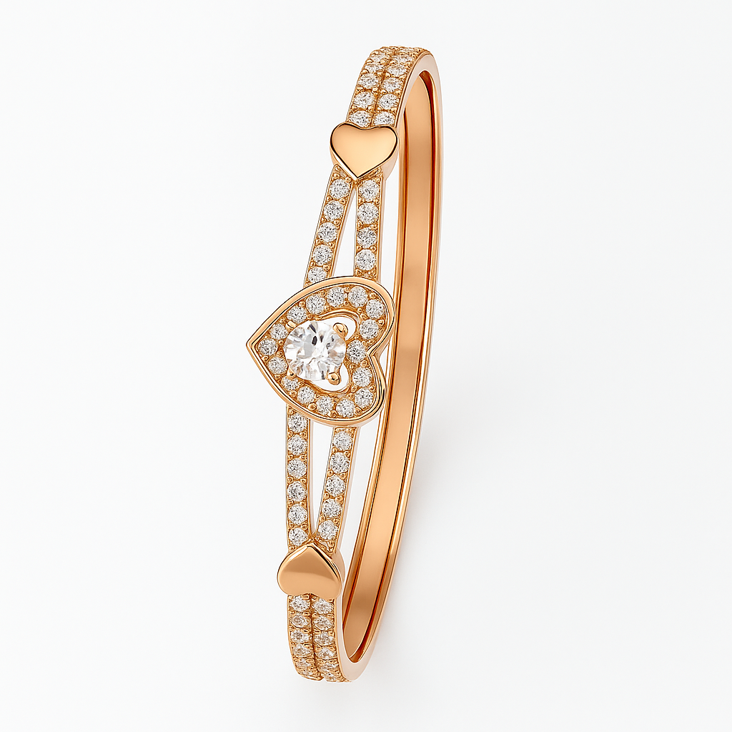 Image of Amoura Diamond Heart Bangle