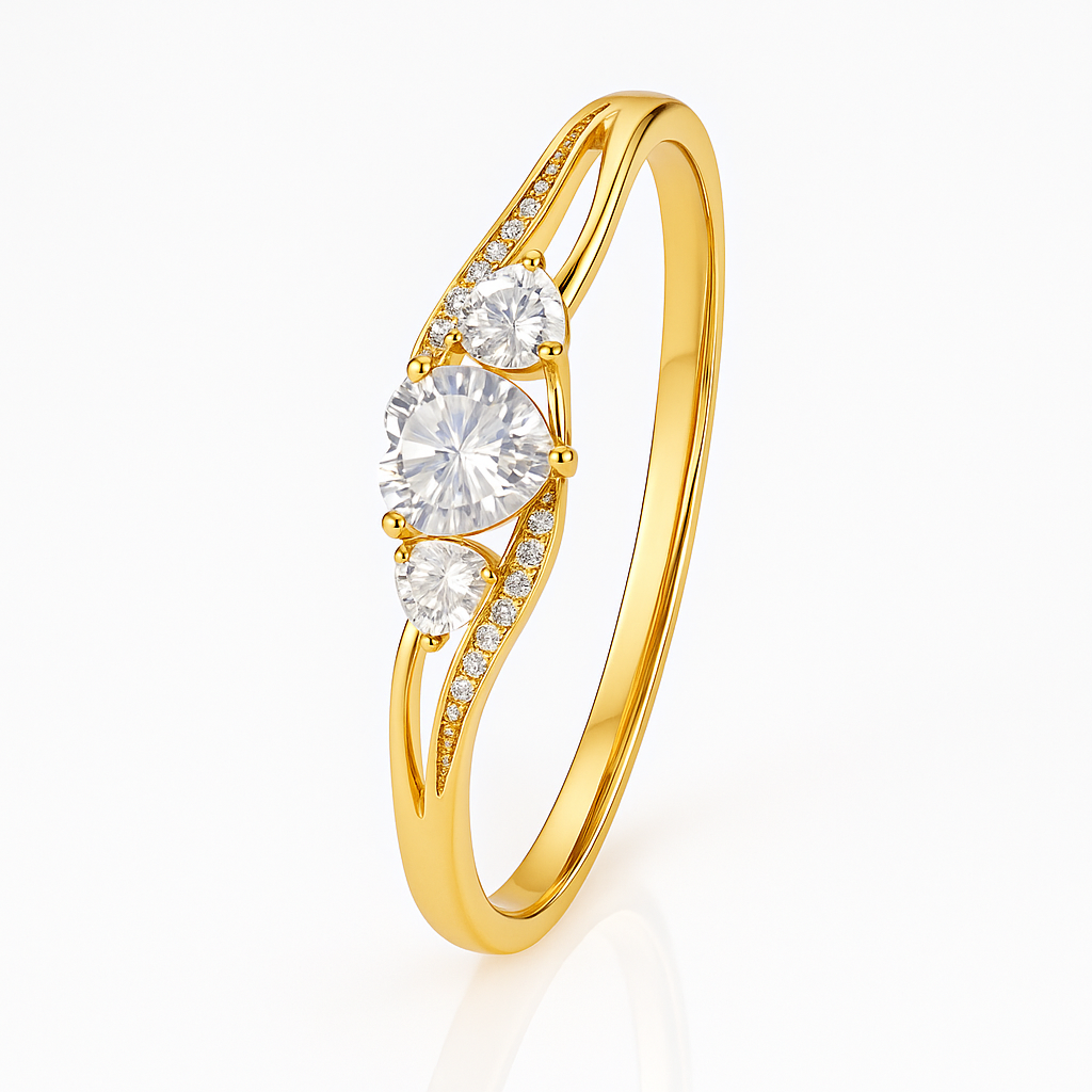 Image of Aurora Heart Diamond Bangle