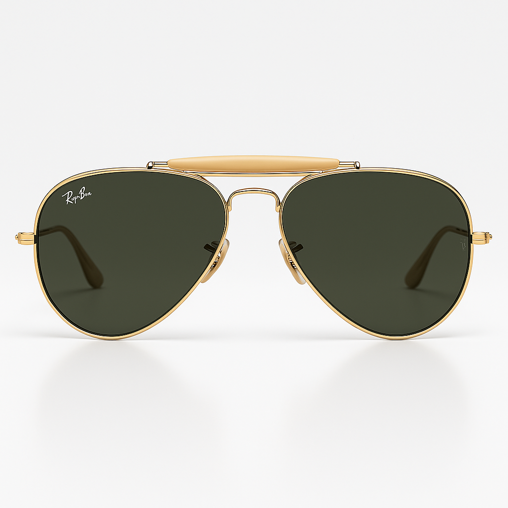 Image of Ray-Ban-Inspired Classic Double-Bridge Aviator Sunglasses