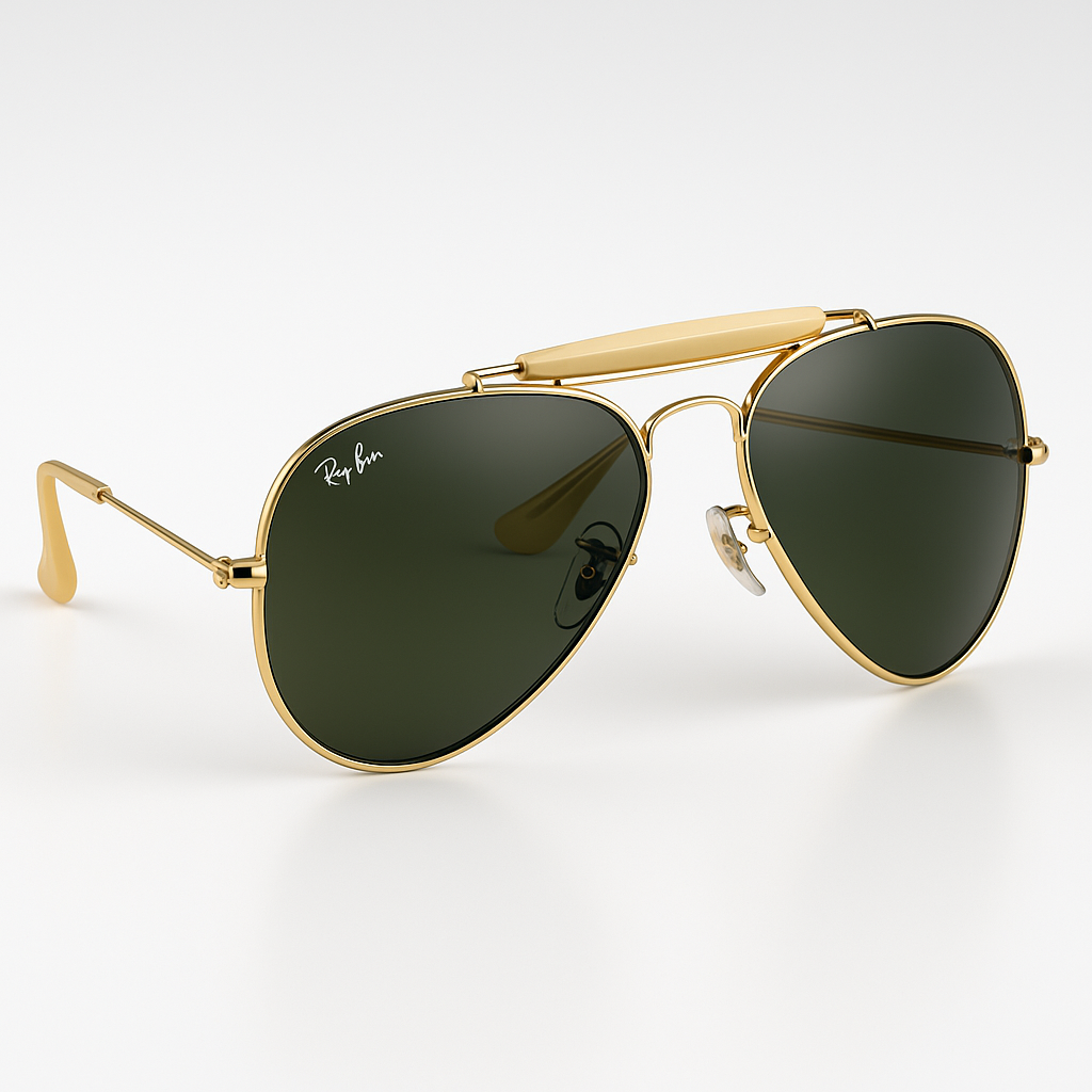 Image of Ray-Ban-Inspired Classic Double-Bridge Aviator Sunglasses
