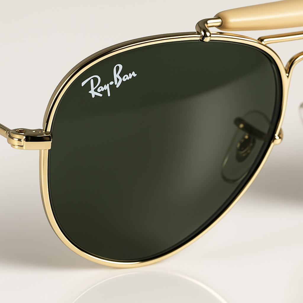 Image of Ray-Ban-Inspired Classic Double-Bridge Aviator Sunglasses