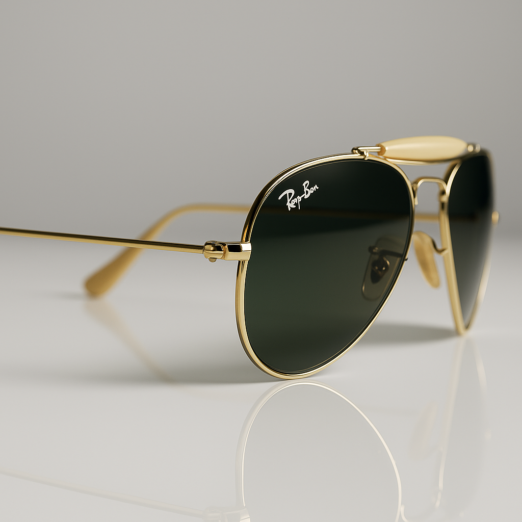 Image of Ray-Ban-Inspired Classic Double-Bridge Aviator Sunglasses