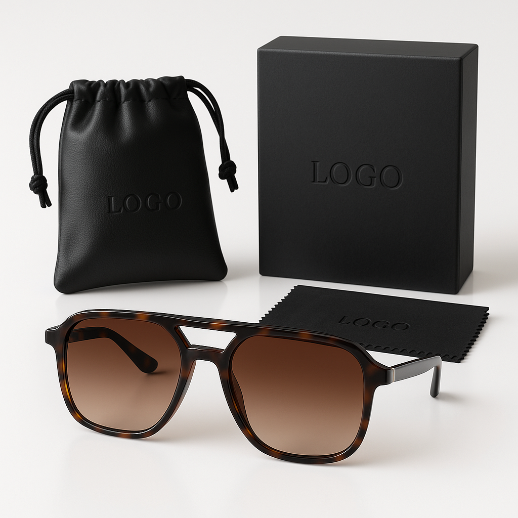 Image of Classic-Inspired Tortoise Aviator Sunglasses