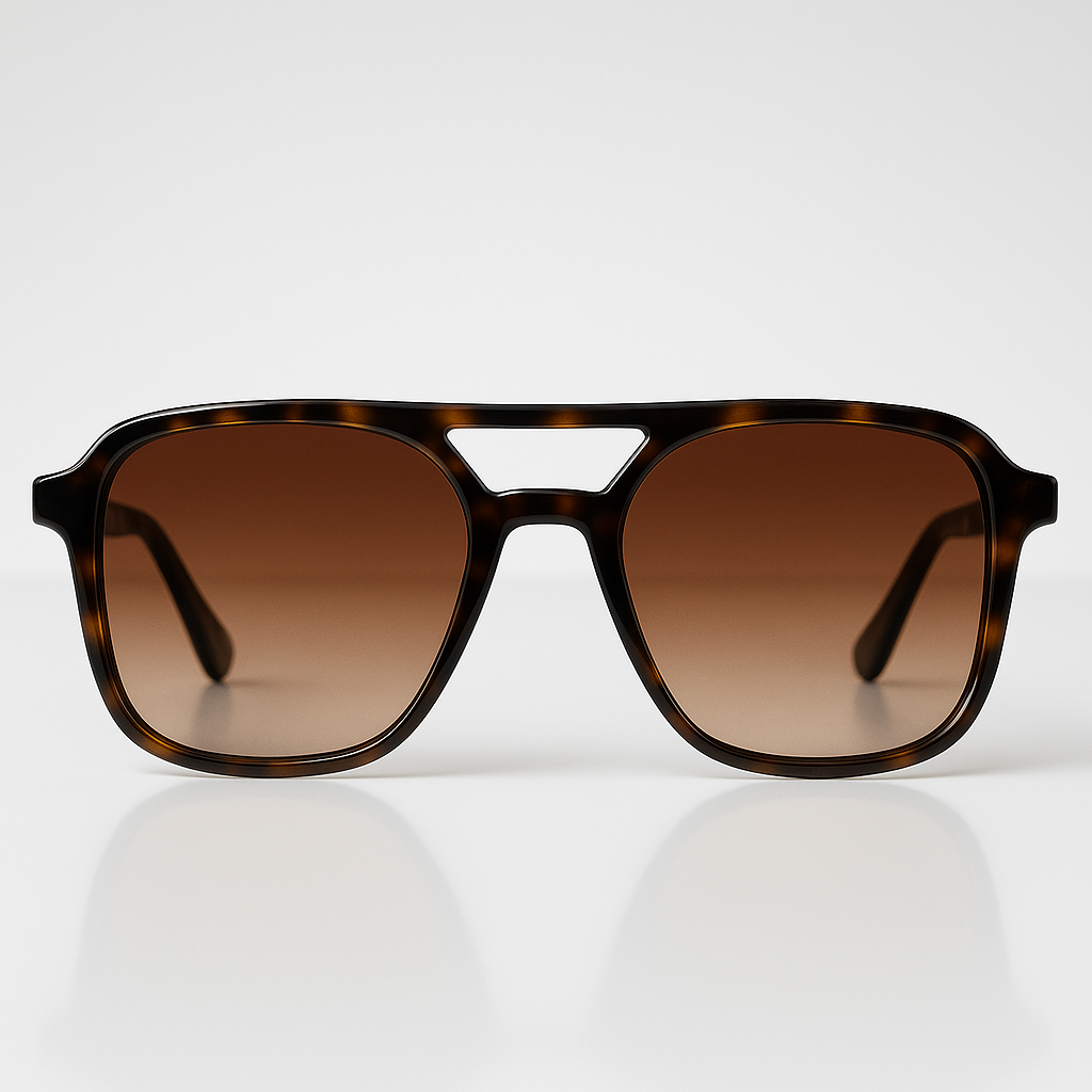 Image of Classic-Inspired Tortoise Aviator Sunglasses